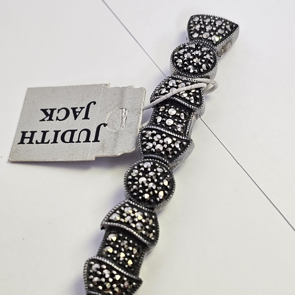 Judith Jack Art Deco Style Sterling Silver & Marcasites Bracelet! - Picture 2 of 6